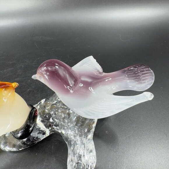 Venetian Italian Glass Love Birds Figurine Decor Opaline Glass Hand Made AS IS - Picture 4 of 16